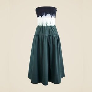 J.CREW Strapless drop-waist dress in dip-dye